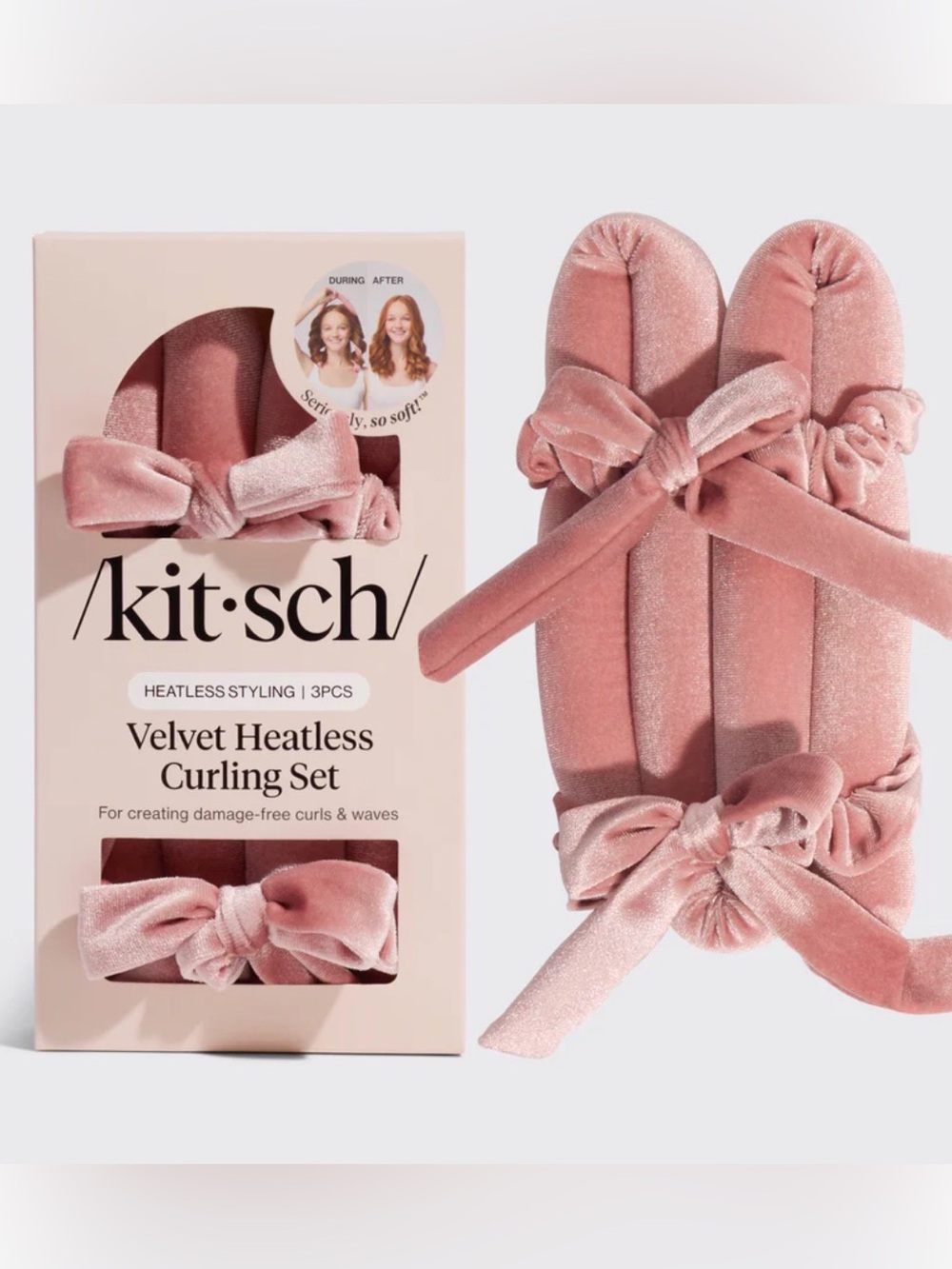 Kitsch Terracotta Velvet Heatless Curling Set